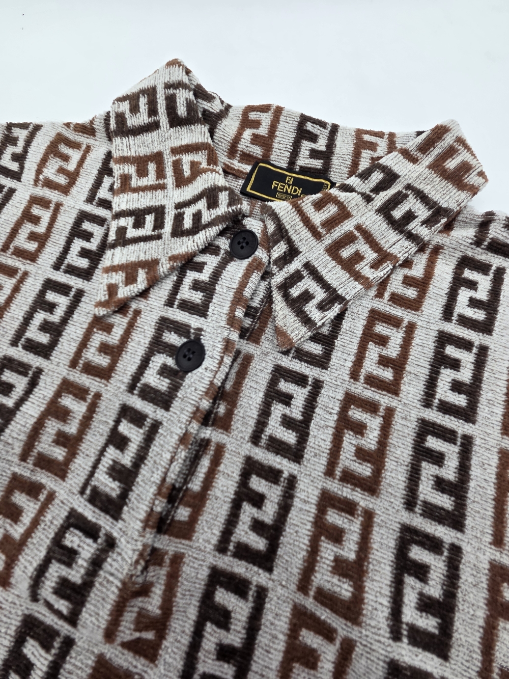 FENDI Zucca polo shirt size:44 Short sleeve shirt brown - Picture 2 of 9